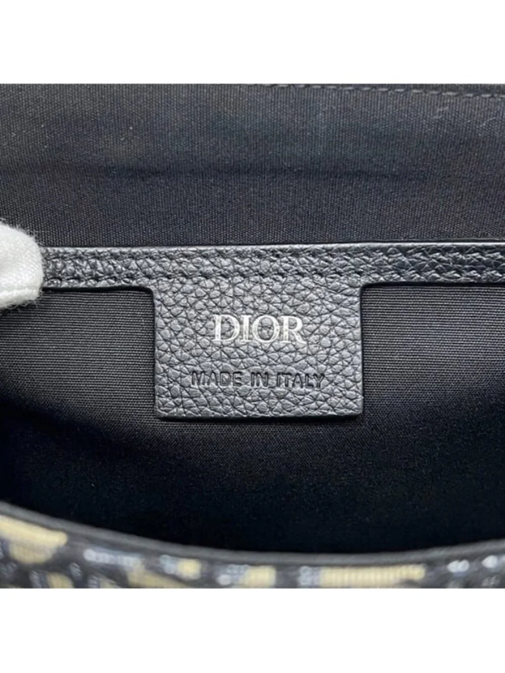 Dior Shoulder Bag Saddle Small Oblique Canvas Leather Black